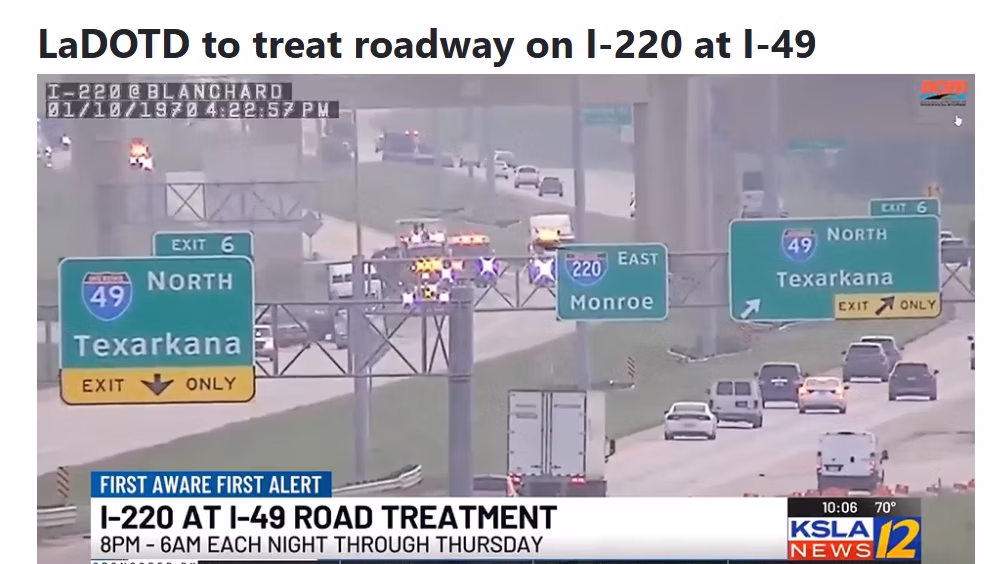 I-220 and I-49 highway with cars driving